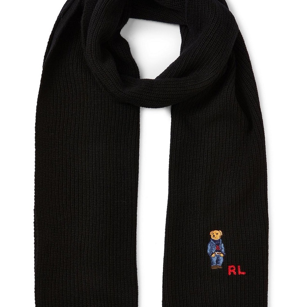 POLO RALPH LAUREN
SOLID DENIM BEAR SCARF